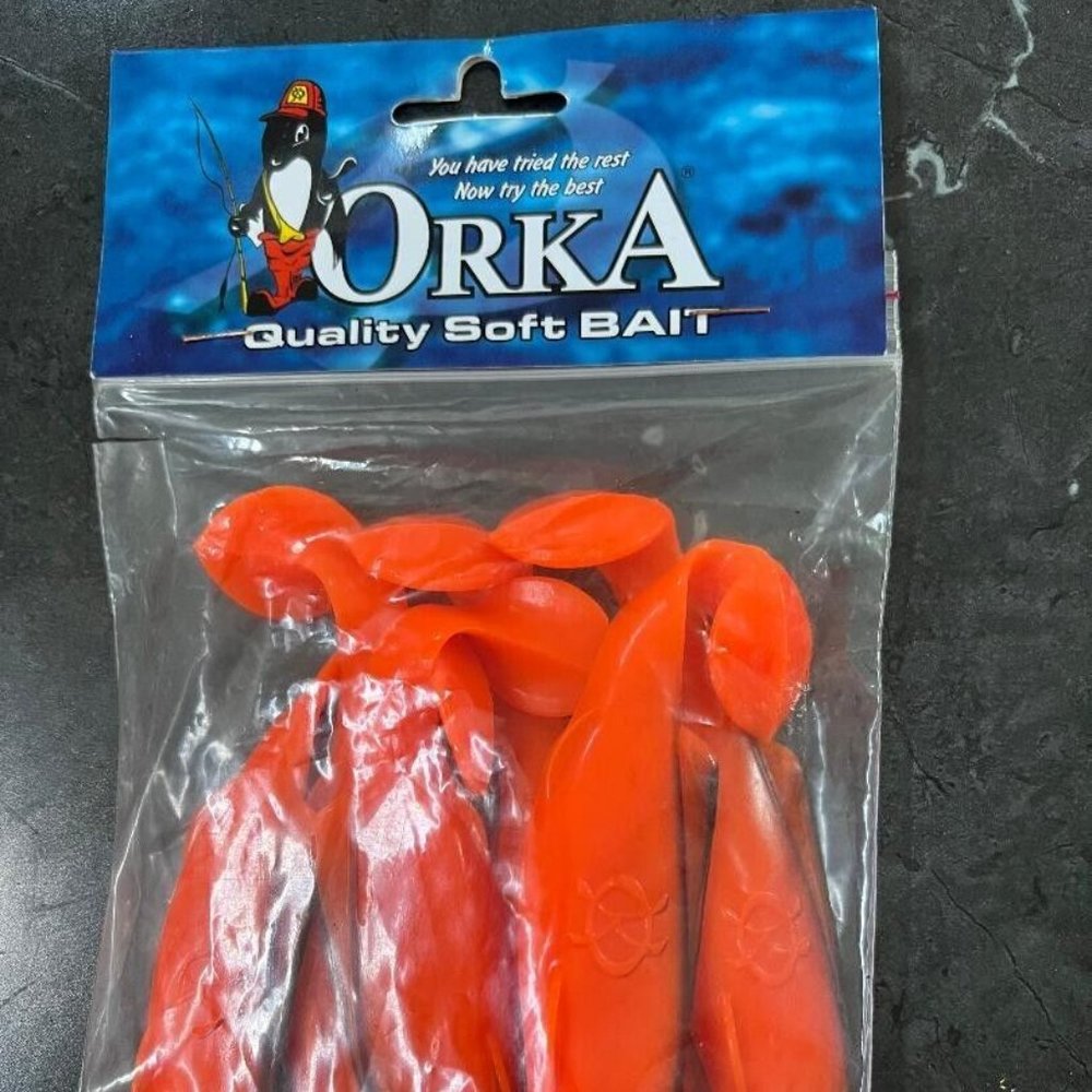 PACK OF ORKA SOFT LURES/PACK OF SIX (6) ORKA QUALITY SOFT BAITS ORANGE